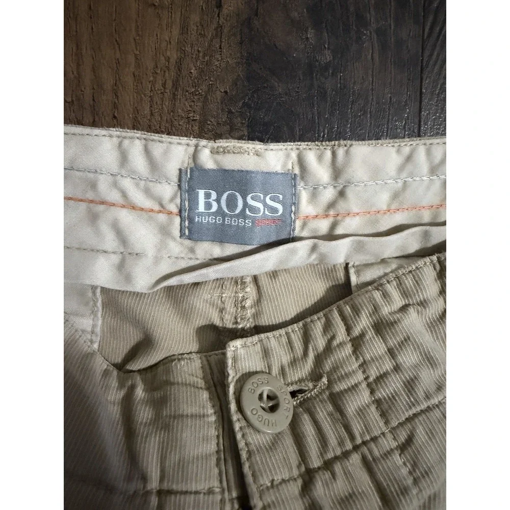 Hugo Boss Sport Orange Pants Mens 34x30 Khaki Beige Regular Fit Chinos